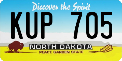 ND license plate KUP705