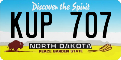 ND license plate KUP707