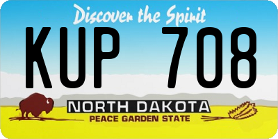 ND license plate KUP708