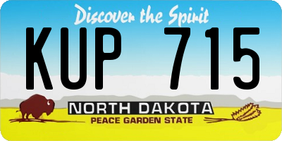 ND license plate KUP715