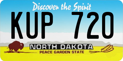 ND license plate KUP720