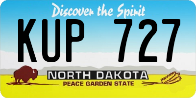 ND license plate KUP727
