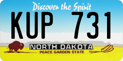 ND license plate KUP731