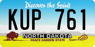 ND license plate KUP761