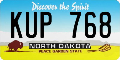 ND license plate KUP768