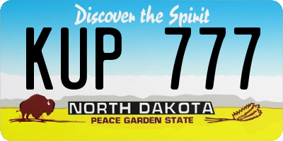 ND license plate KUP777
