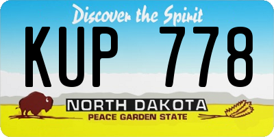 ND license plate KUP778