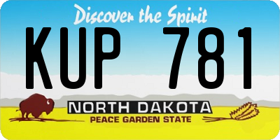 ND license plate KUP781