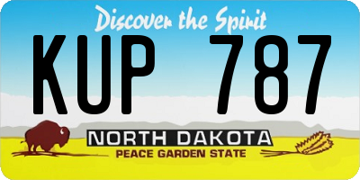ND license plate KUP787