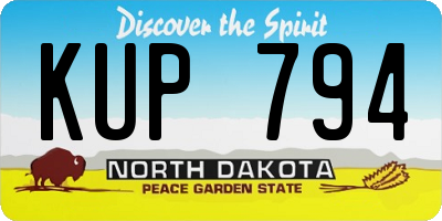 ND license plate KUP794