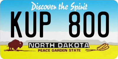 ND license plate KUP800