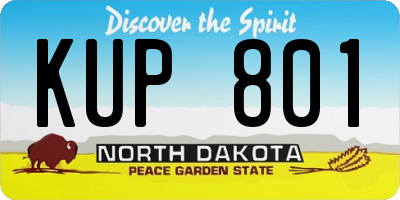 ND license plate KUP801