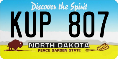 ND license plate KUP807