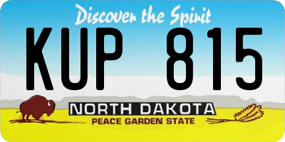 ND license plate KUP815