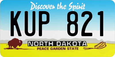 ND license plate KUP821