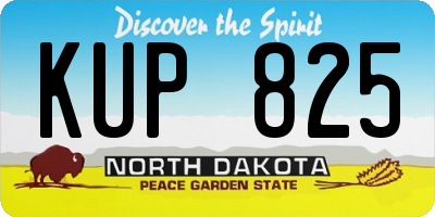 ND license plate KUP825