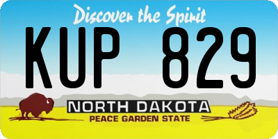 ND license plate KUP829