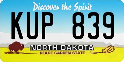 ND license plate KUP839