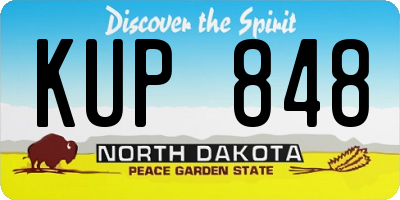 ND license plate KUP848