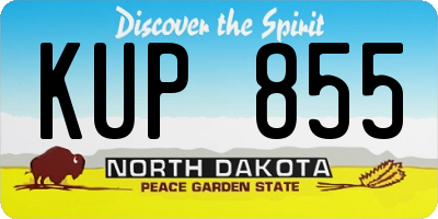 ND license plate KUP855