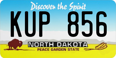ND license plate KUP856