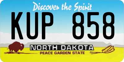 ND license plate KUP858