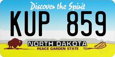 ND license plate KUP859