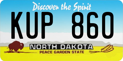 ND license plate KUP860