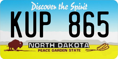 ND license plate KUP865
