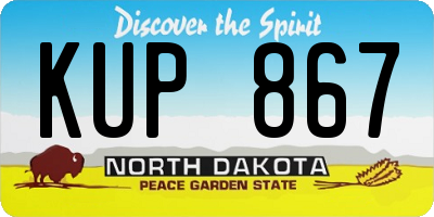 ND license plate KUP867