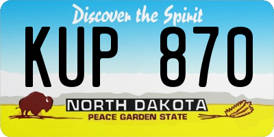 ND license plate KUP870
