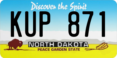 ND license plate KUP871