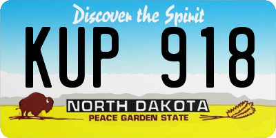 ND license plate KUP918