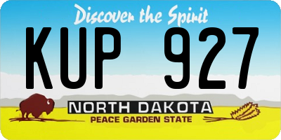 ND license plate KUP927