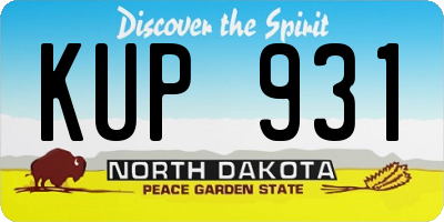 ND license plate KUP931