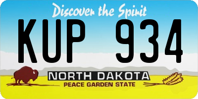 ND license plate KUP934