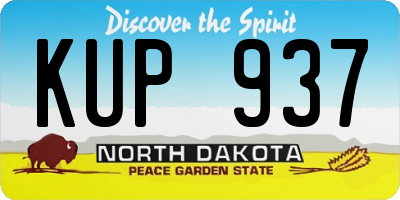 ND license plate KUP937