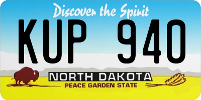 ND license plate KUP940