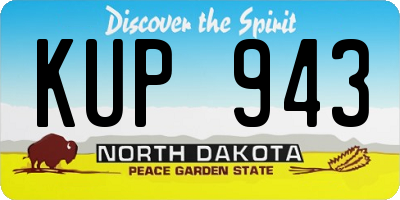 ND license plate KUP943
