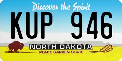 ND license plate KUP946