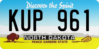 ND license plate KUP961