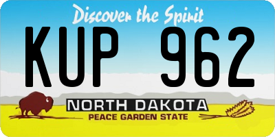 ND license plate KUP962