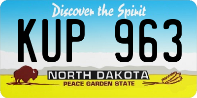 ND license plate KUP963