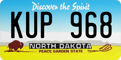ND license plate KUP968