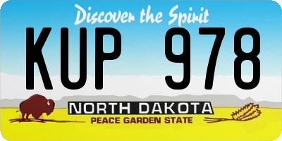 ND license plate KUP978