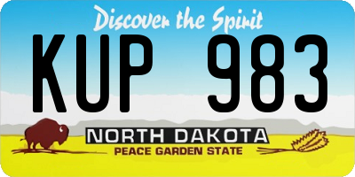 ND license plate KUP983