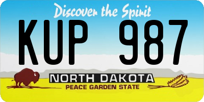 ND license plate KUP987