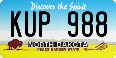 ND license plate KUP988