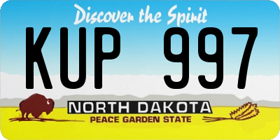 ND license plate KUP997