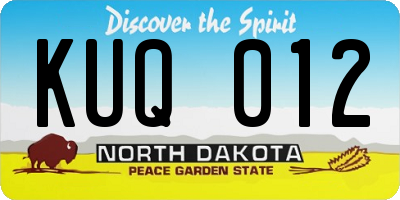 ND license plate KUQ012